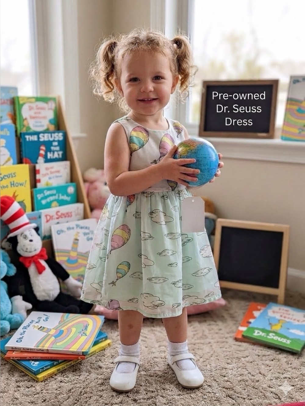 Dr Seuss Oh The Places Youll Go Balloon Print Dress Toddler Girl 2T